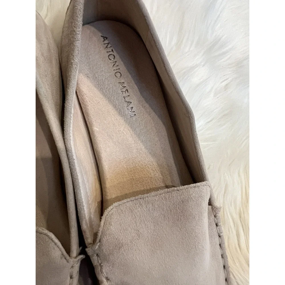 Antonio‎ Melani Taupe Suede Loafers Women's 8.5 Slip On Comfort Shoes Flat